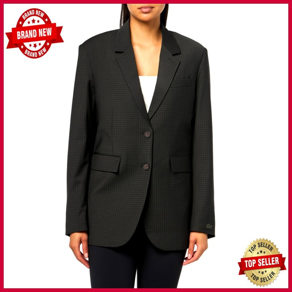 Wool Blend Tailored Blazer With Pleated Back Panel, Regular Fit